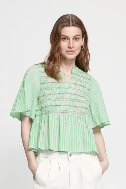 Ichi IHLocy Blouse Green / Birch