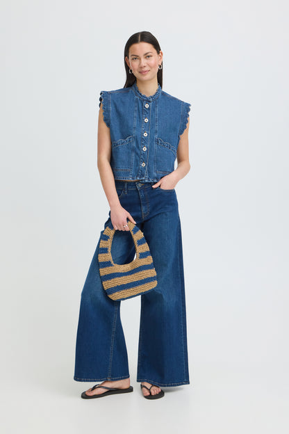 Ichi IHPalou Waistcoat Dark Blue