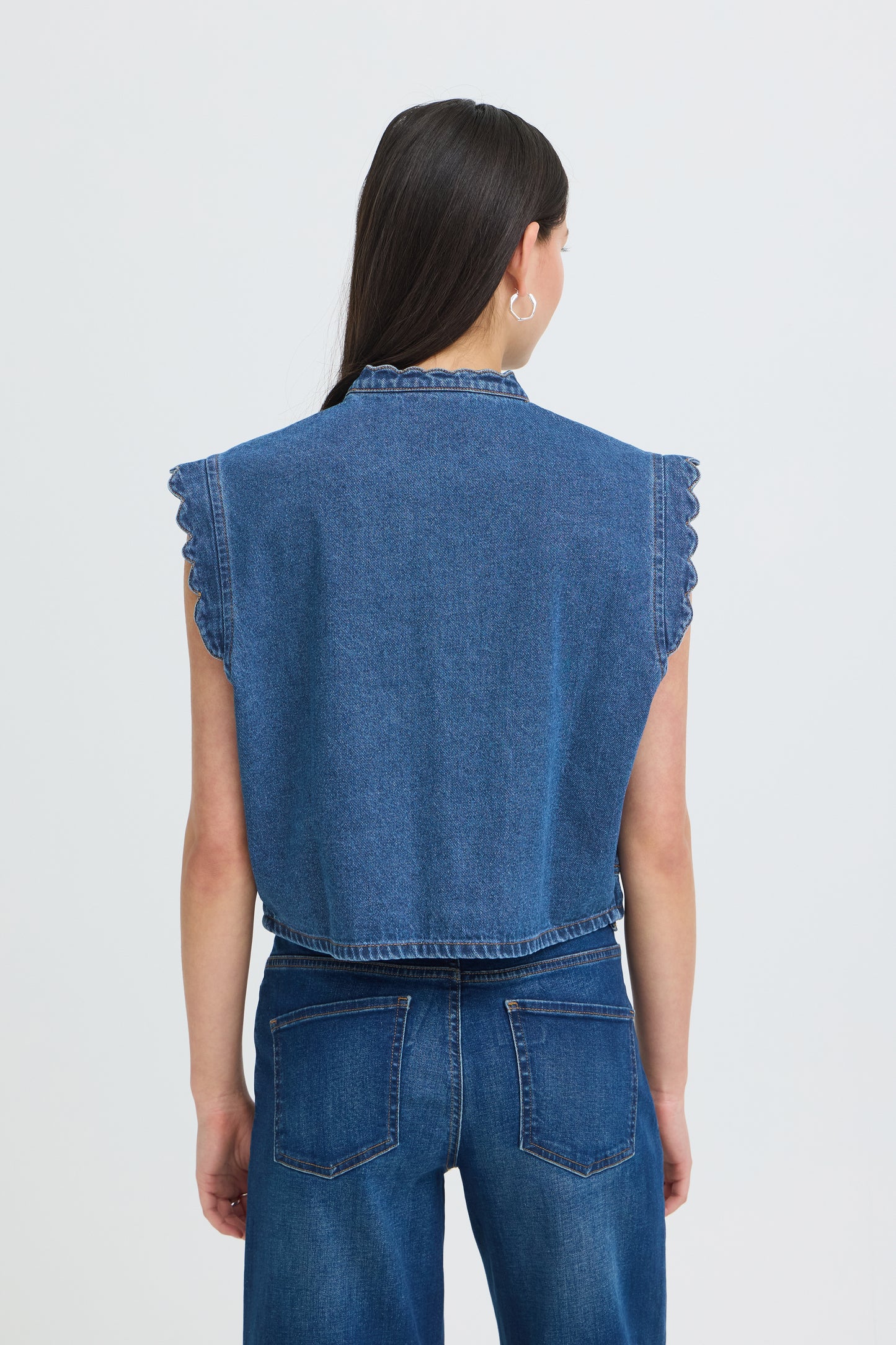 Ichi IHPalou Waistcoat Dark Blue