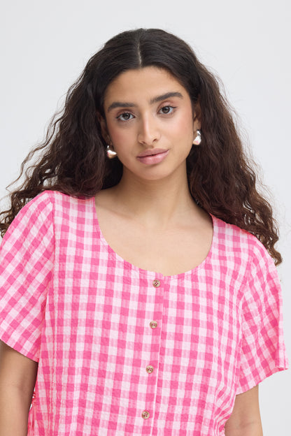 Ichi IHFelica Shirt Berry/Pink Check