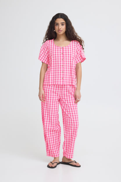 Ichi IHFelica Shirt Berry/Pink Check