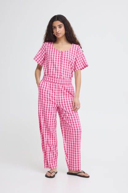 Ichi IHFelica Trousers Berry / Pink Check