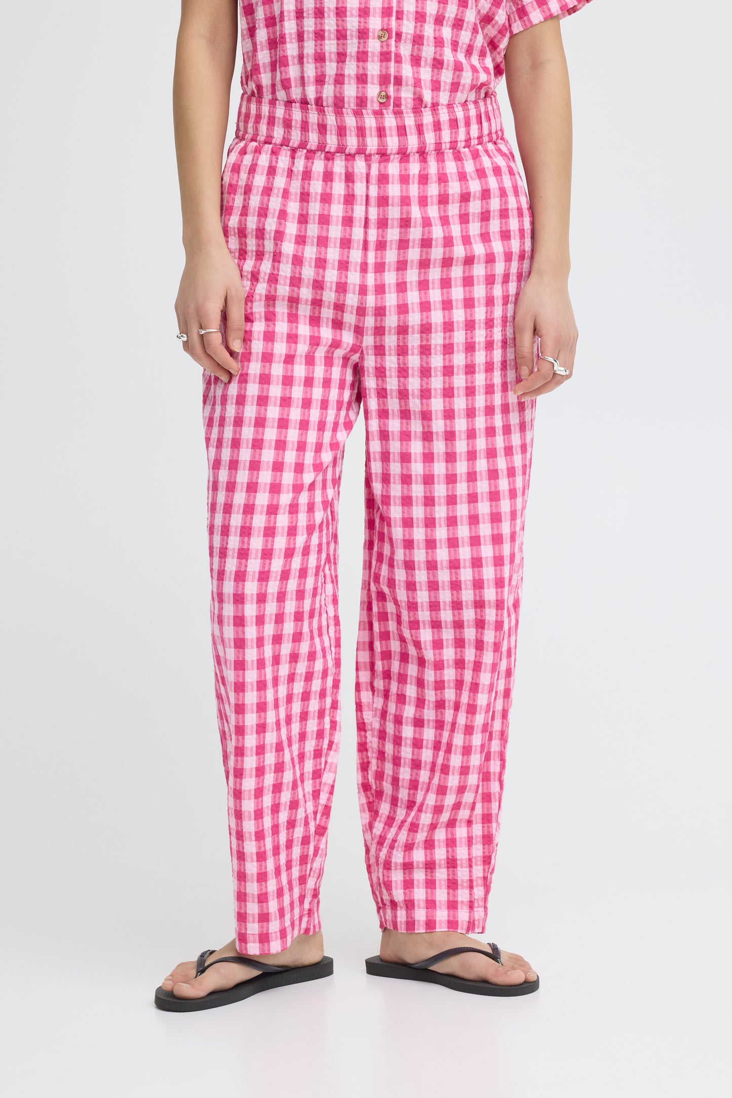 Ichi IHFelica Trousers Berry / Pink Check