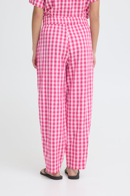 Ichi IHFelica Trousers Berry / Pink Check