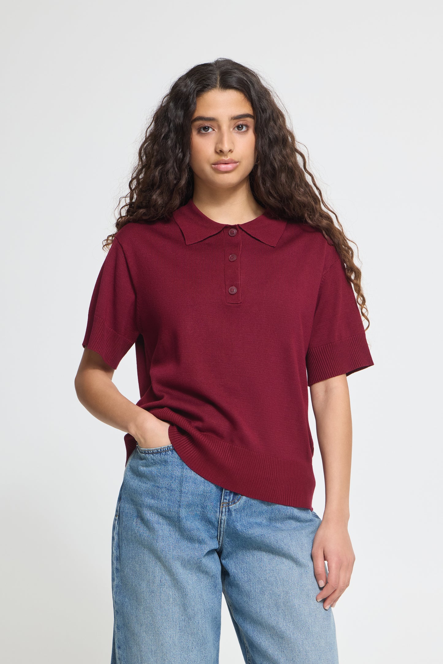 Ichi Luls Polo Pullover Rhododendron