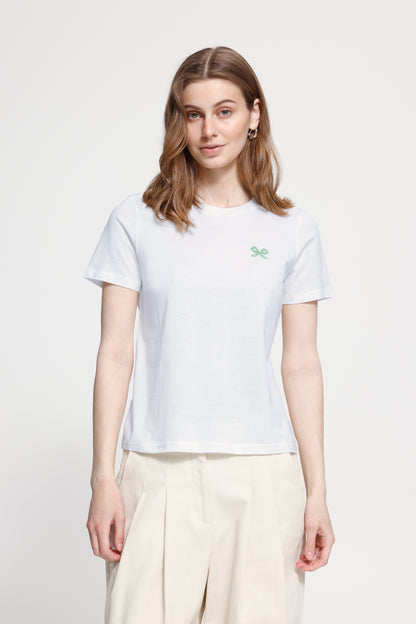 Ichi IHCaminna T-shirt Cloud Dancer / Green