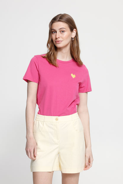 Ichi IHCaminna T-shirt Very Berry / Mellow Yellow