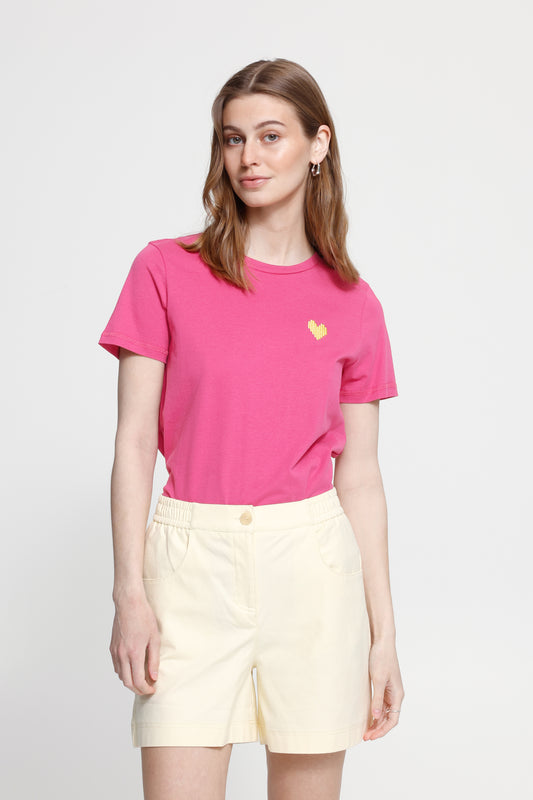Ichi IHCaminna T-shirt Very Berry / Mellow Yellow
