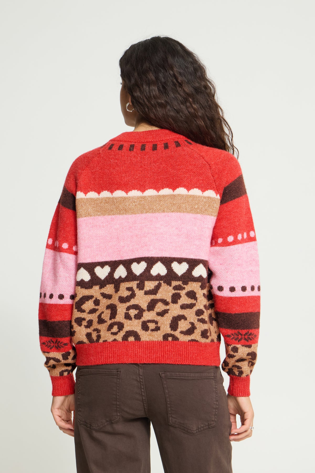 Ichi Livoni Cardigan Poinsettia Mulitpattern