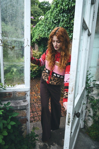 Ichi Livoni Cardigan Poinsettia Mulitpattern