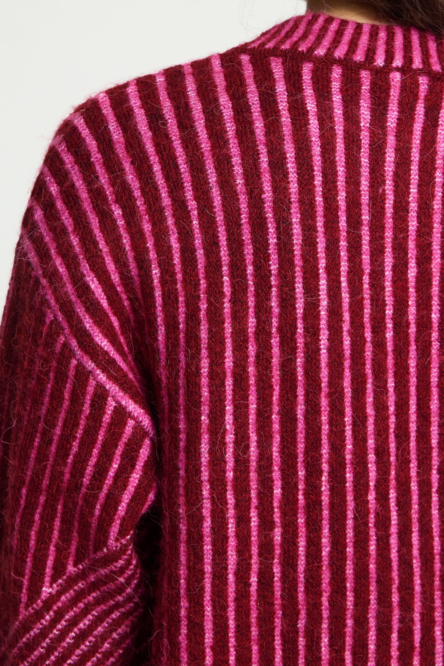 Ichi Kamara Stripe Pullover Rhododendron Pink