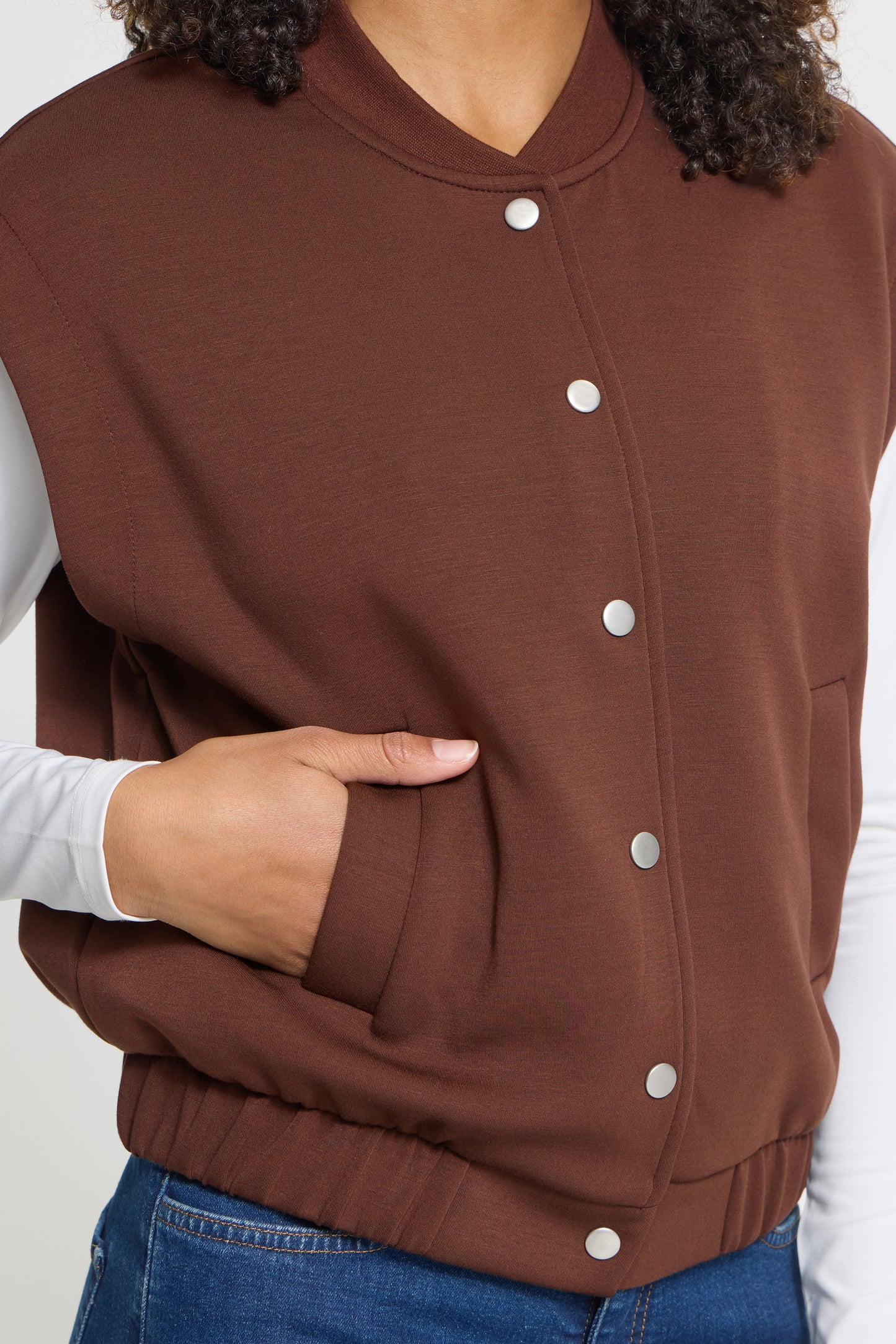 Ichi Cozy Waistcoat Brown Beige