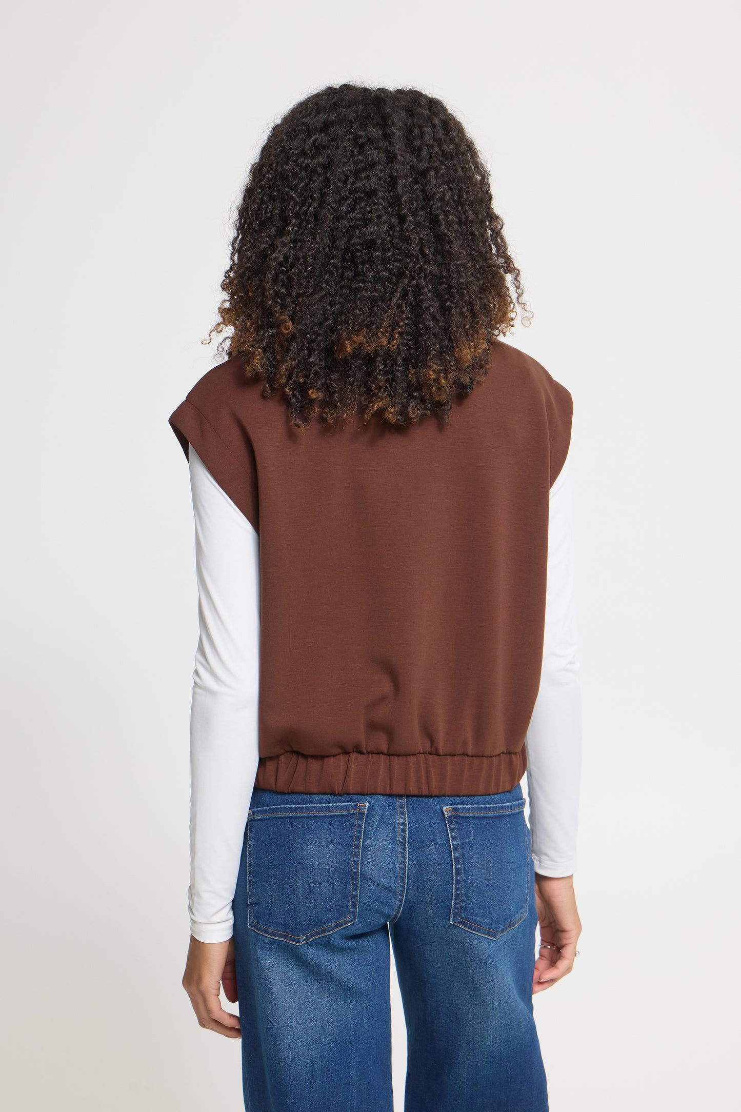 Ichi Cozy Waistcoat Brown Beige