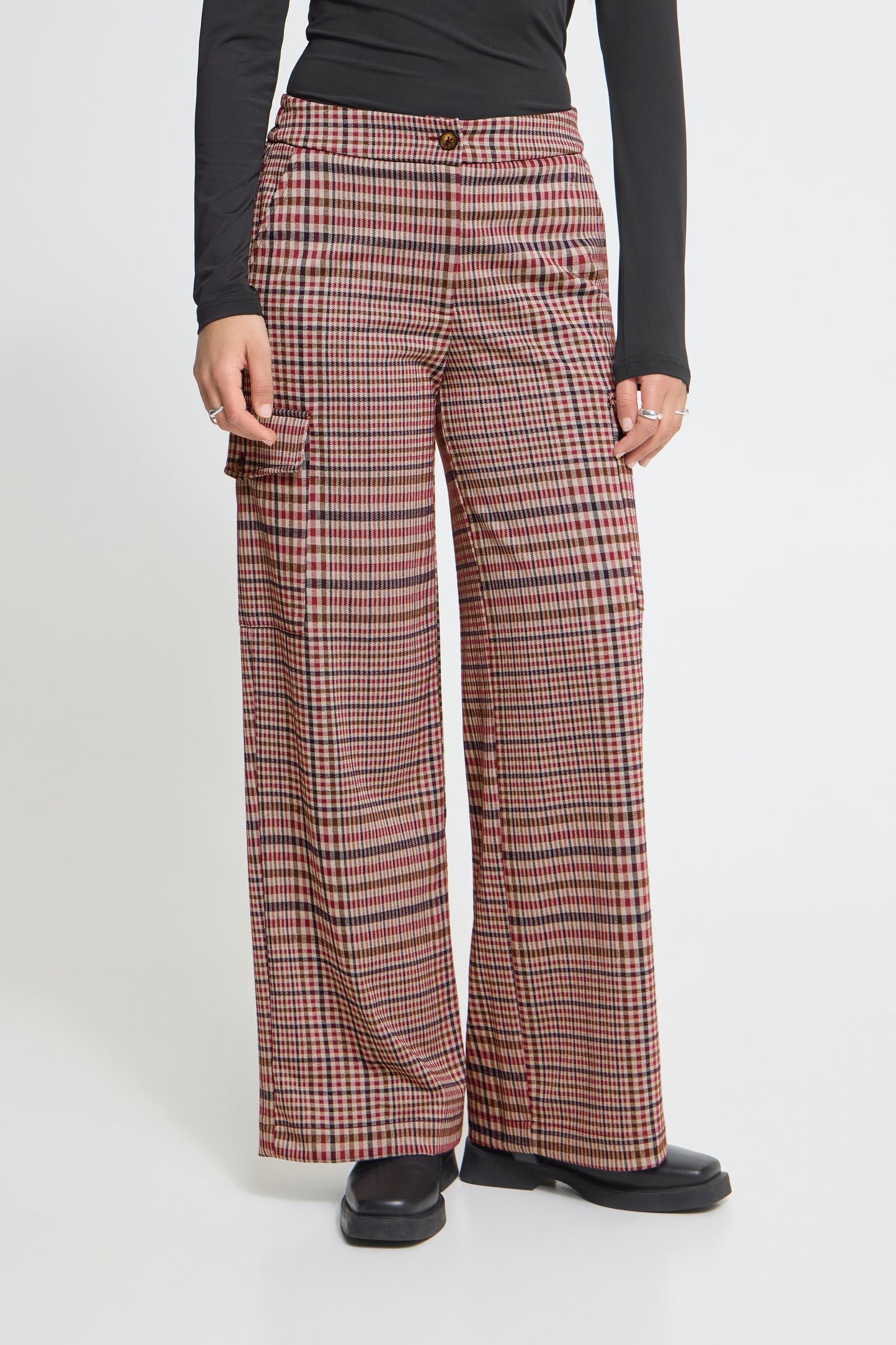 Ichi Kate Checkit Trousers Big Check