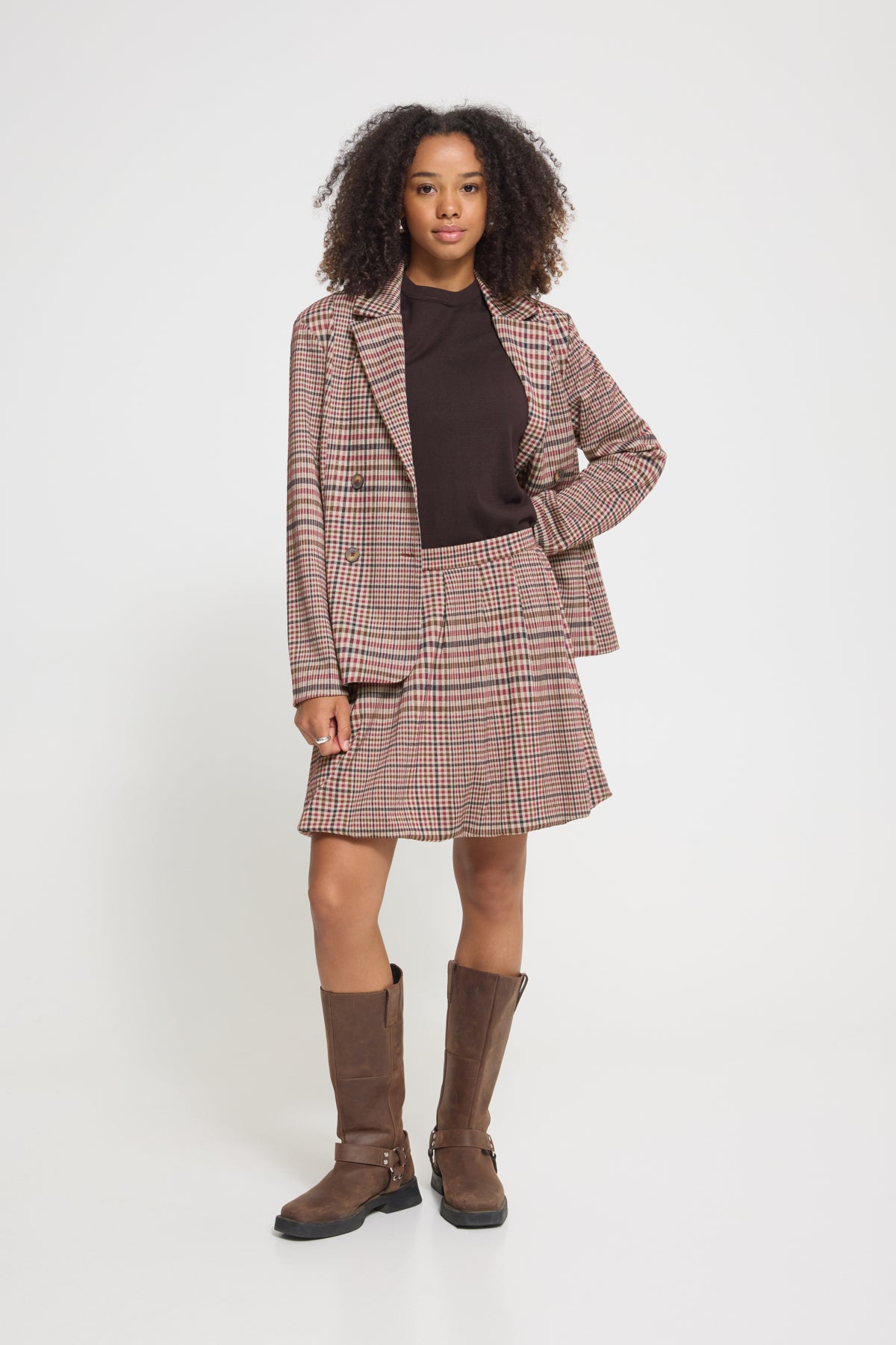 Ichi Kate Checkit Sk Skirt Big Check