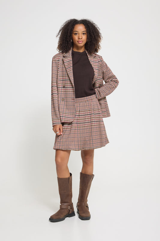 Ichi Kate Checkit Sk Skirt Big Check
