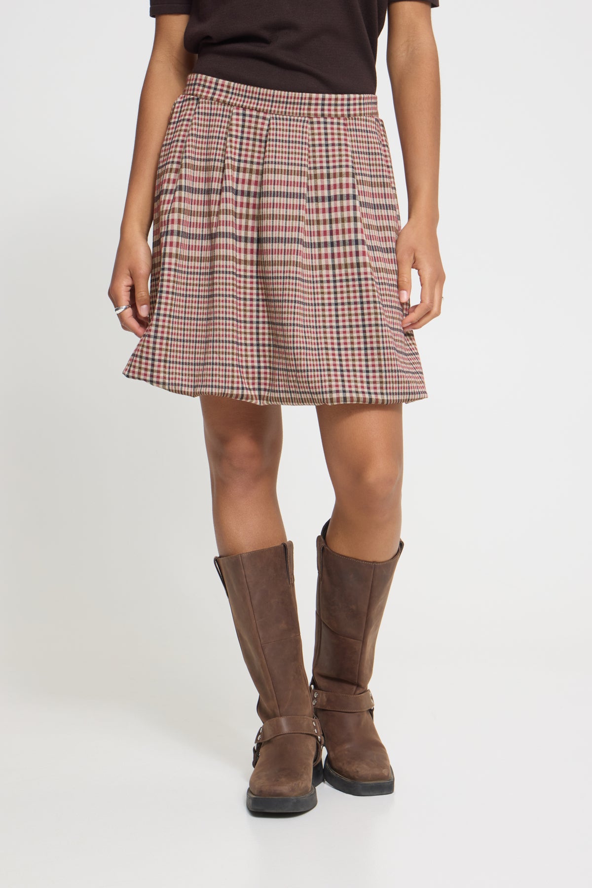 Ichi Kate Checkit Sk Skirt Big Check