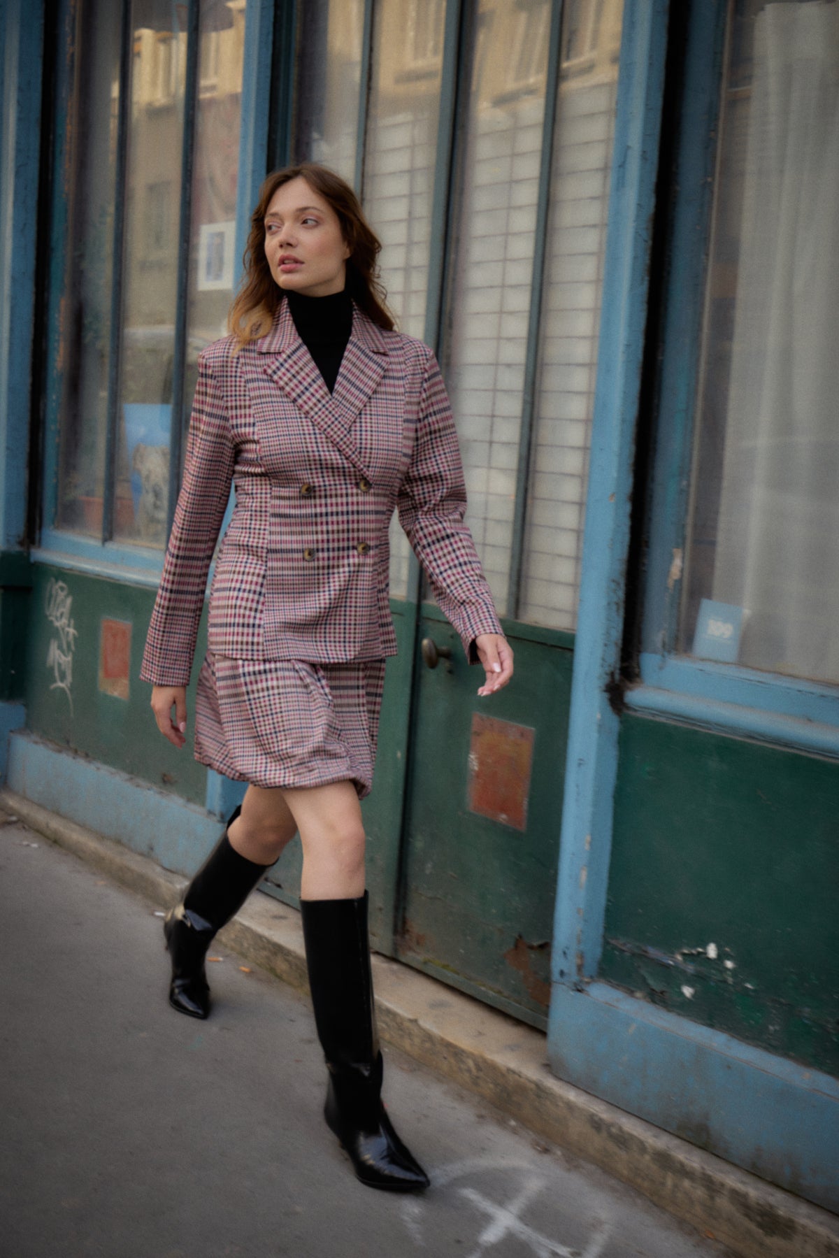 Ichi Kate Checkit Sk Skirt Big Check