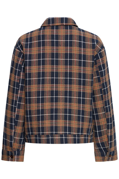 Ichi Kalia Shirt Dark Blue / Brown Check