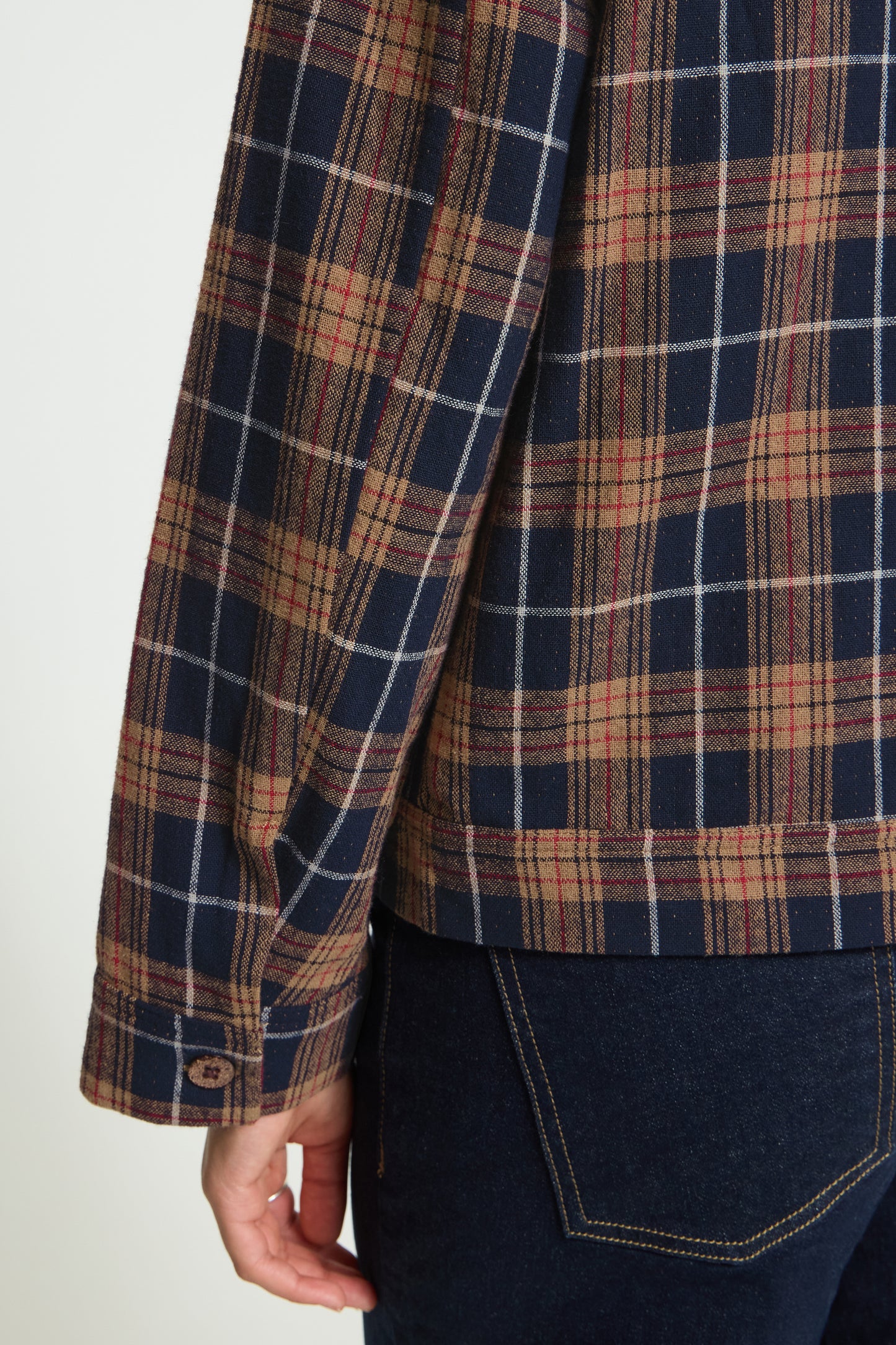 Ichi Kalia Shirt Dark Blue / Brown Check