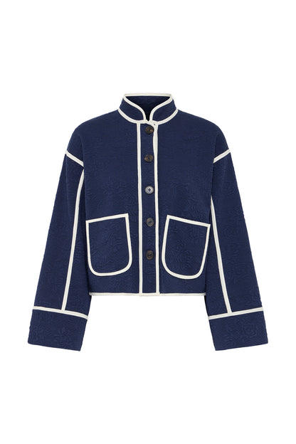 Ichi Kate Quilted Jacket Maritime Blue