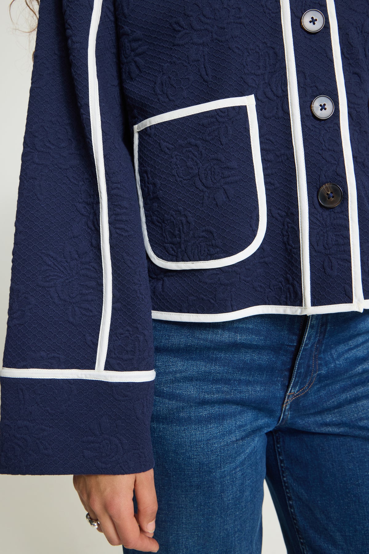 Ichi Kate Quilted Jacket Maritime Blue