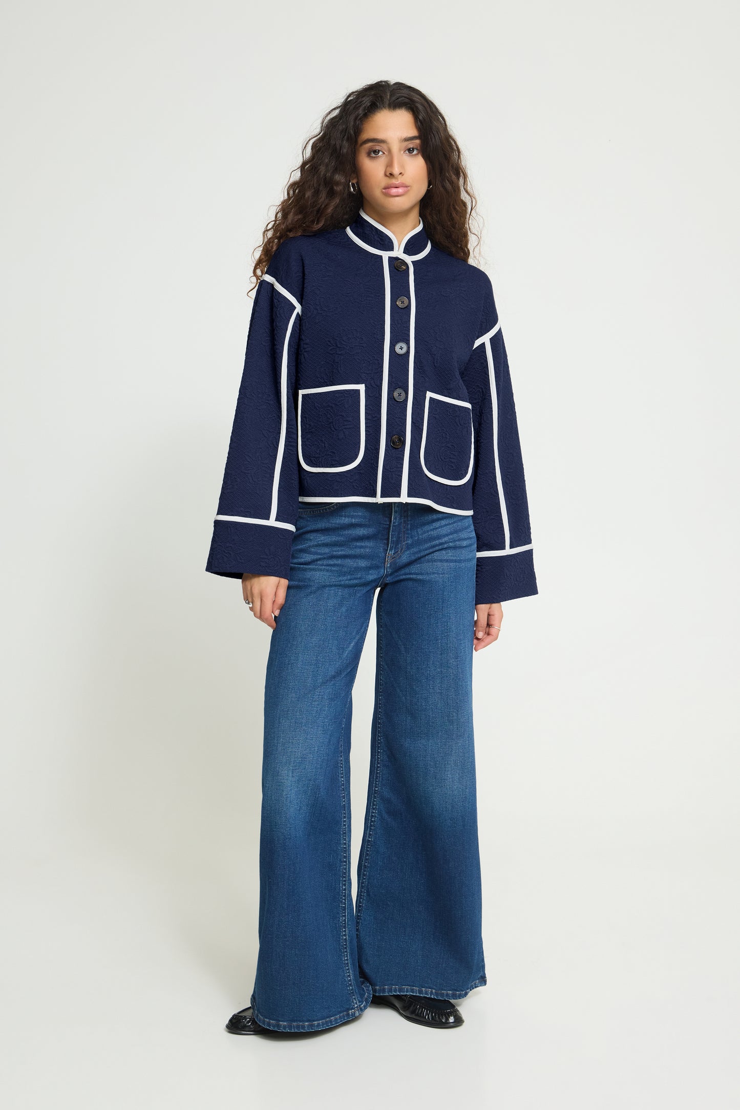 Ichi Kate Quilted Jacket Maritime Blue