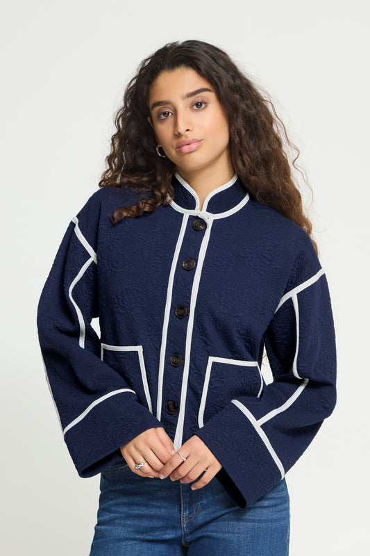 Ichi Kate Quilted Jacket Maritime Blue