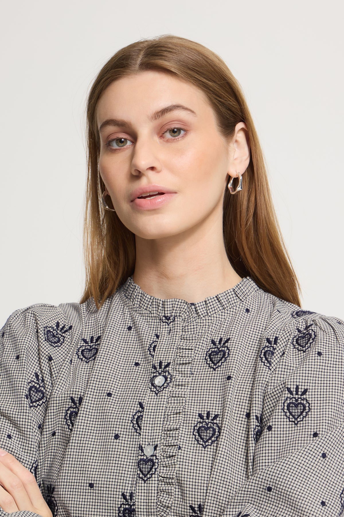 Ichi Eloza Shirt Birch / Dark Blue