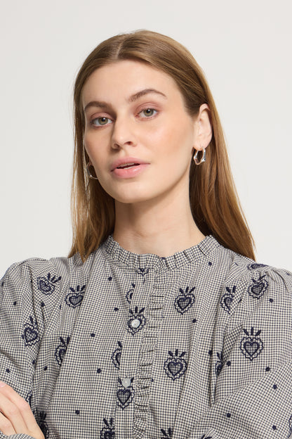 Ichi Eloza Shirt Birch / Dark Blue