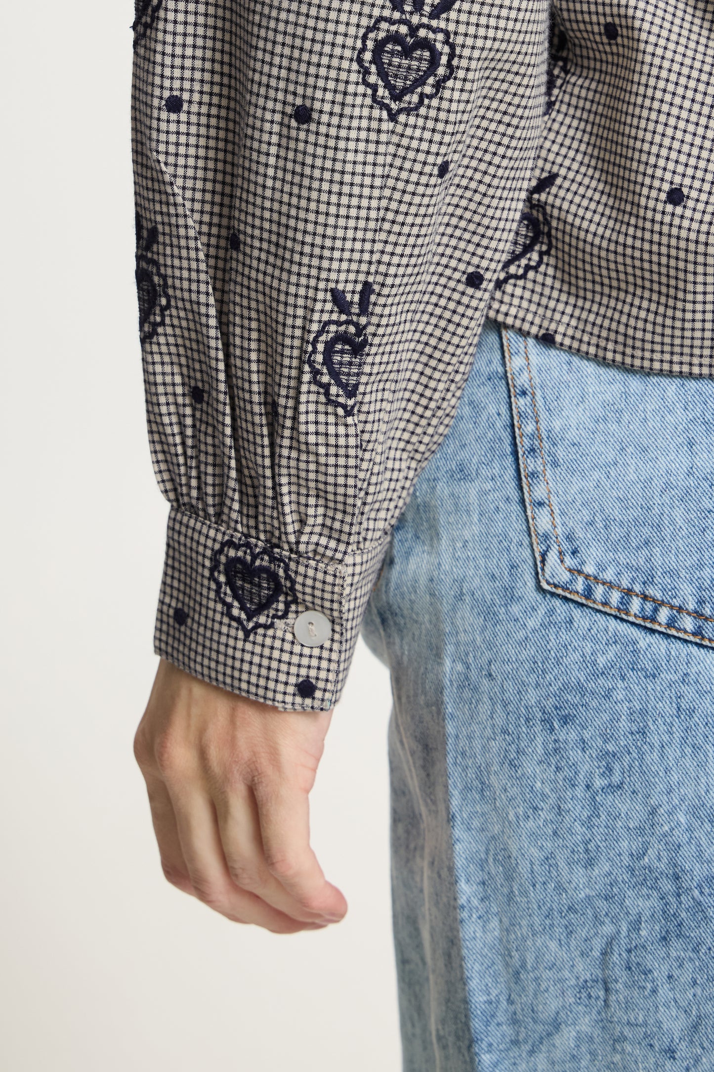 Ichi Eloza Shirt Birch / Dark Blue