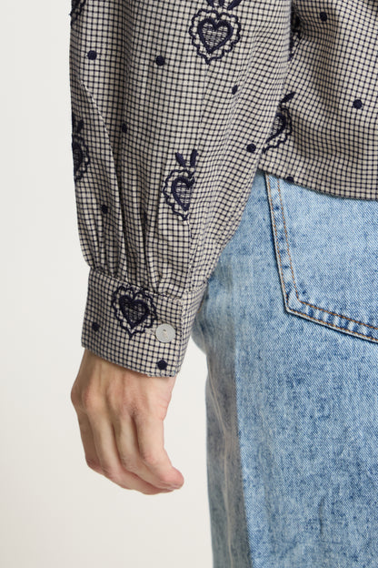 Ichi Eloza Shirt Birch / Dark Blue