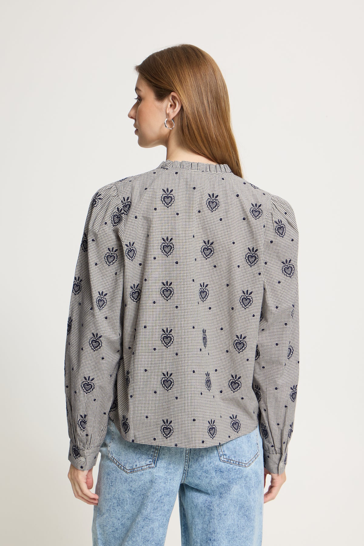 Ichi Eloza Shirt Birch / Dark Blue