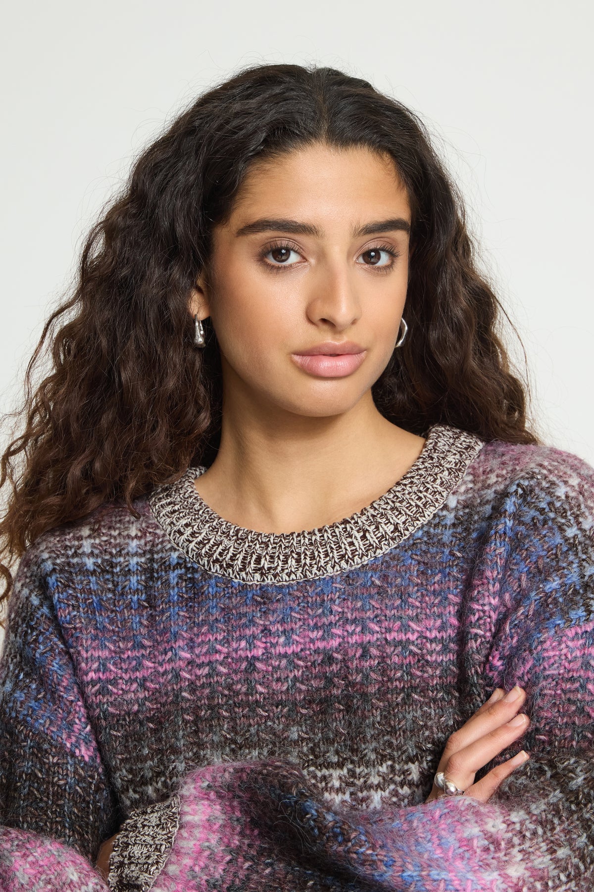 Ichi Dasunte Pullover Pink Blue