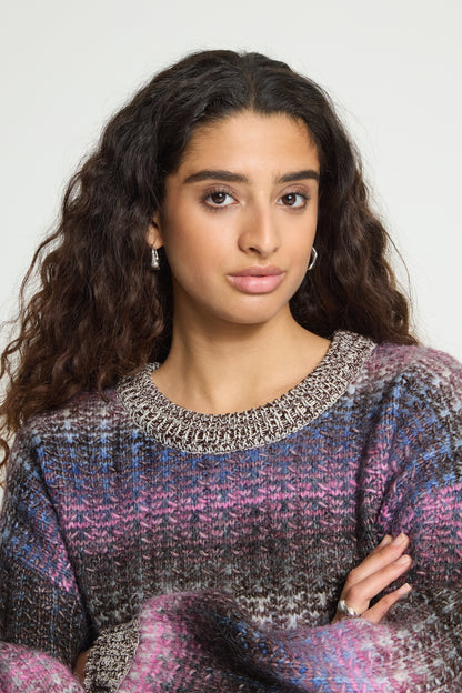 Ichi Dasunte Pullover Pink Blue