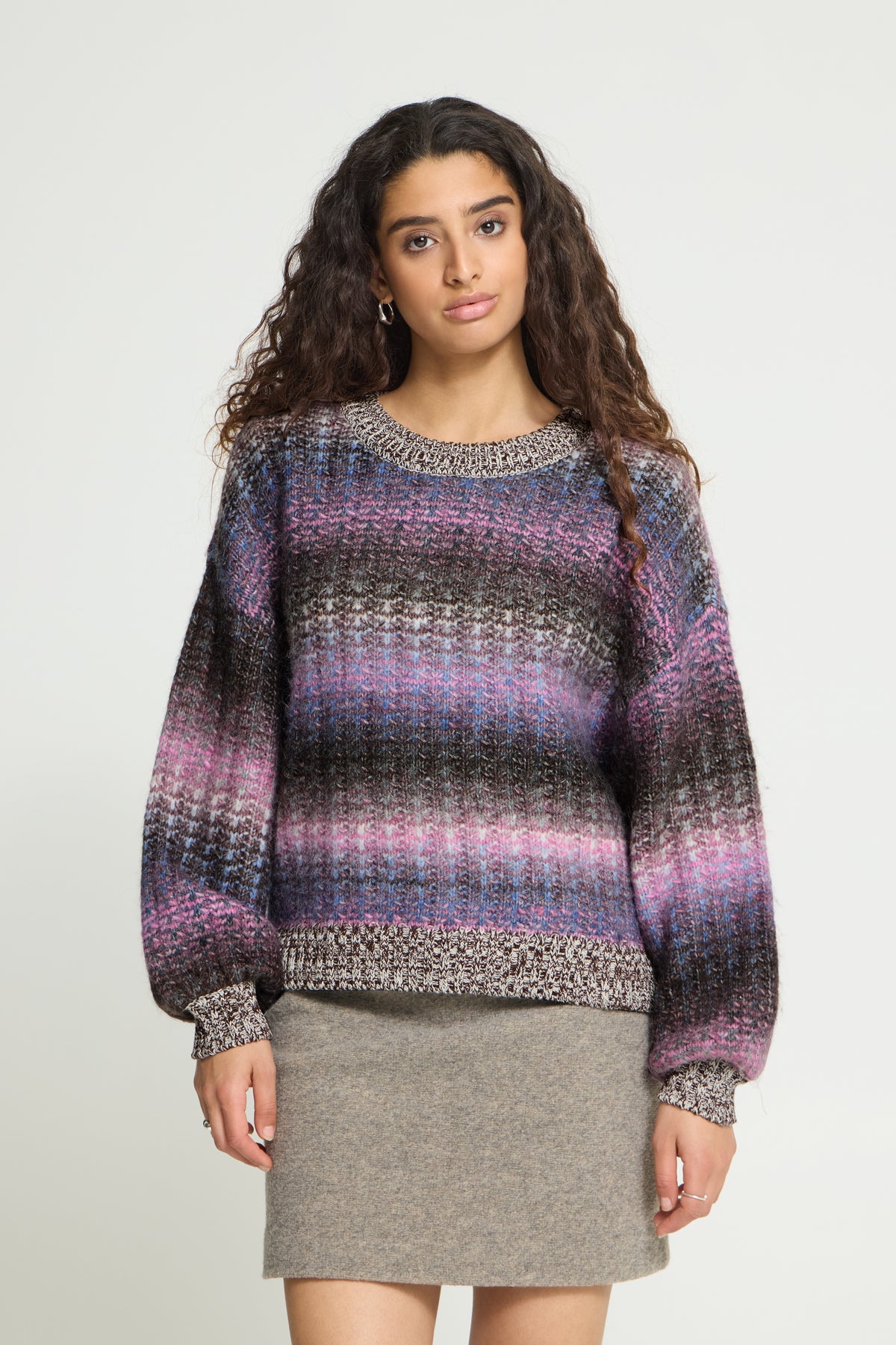 Ichi Dasunte Pullover Pink Blue