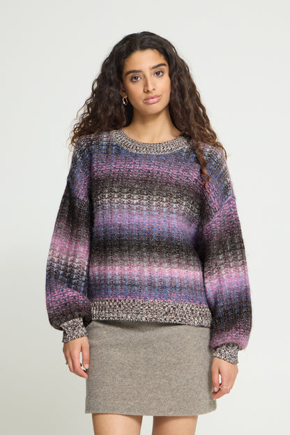 Ichi Dasunte Pullover Pink Blue