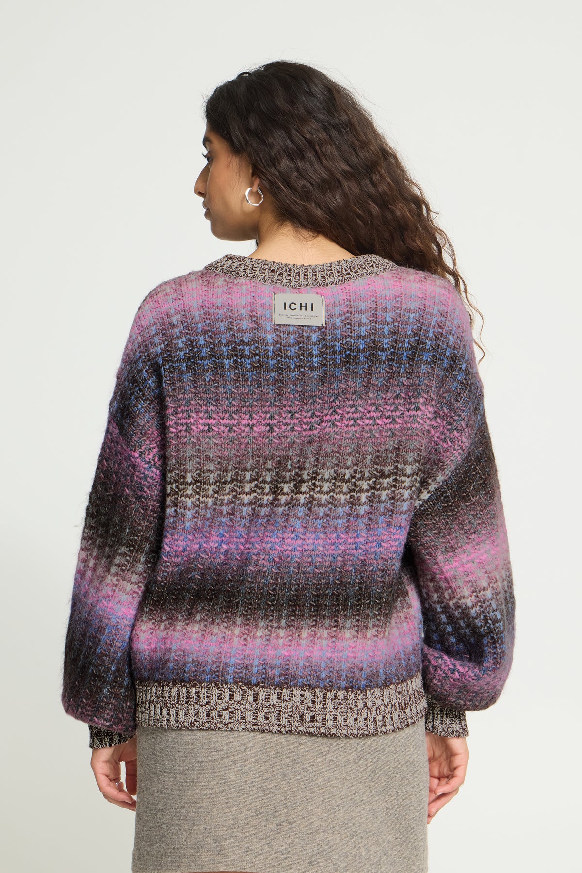 Ichi Dasunte Pullover Pink Blue