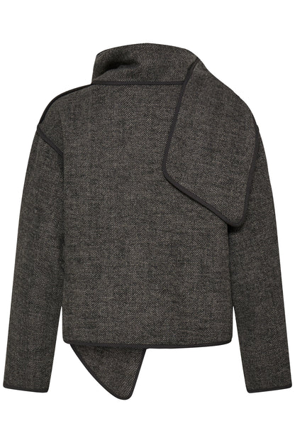 Ichi Frava Jacket Black Herringbone