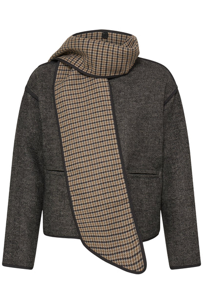 Ichi Frava Jacket Black Herringbone