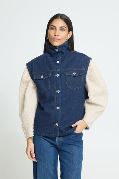 Ichi Hiramo Waistcoat Denim Authentic