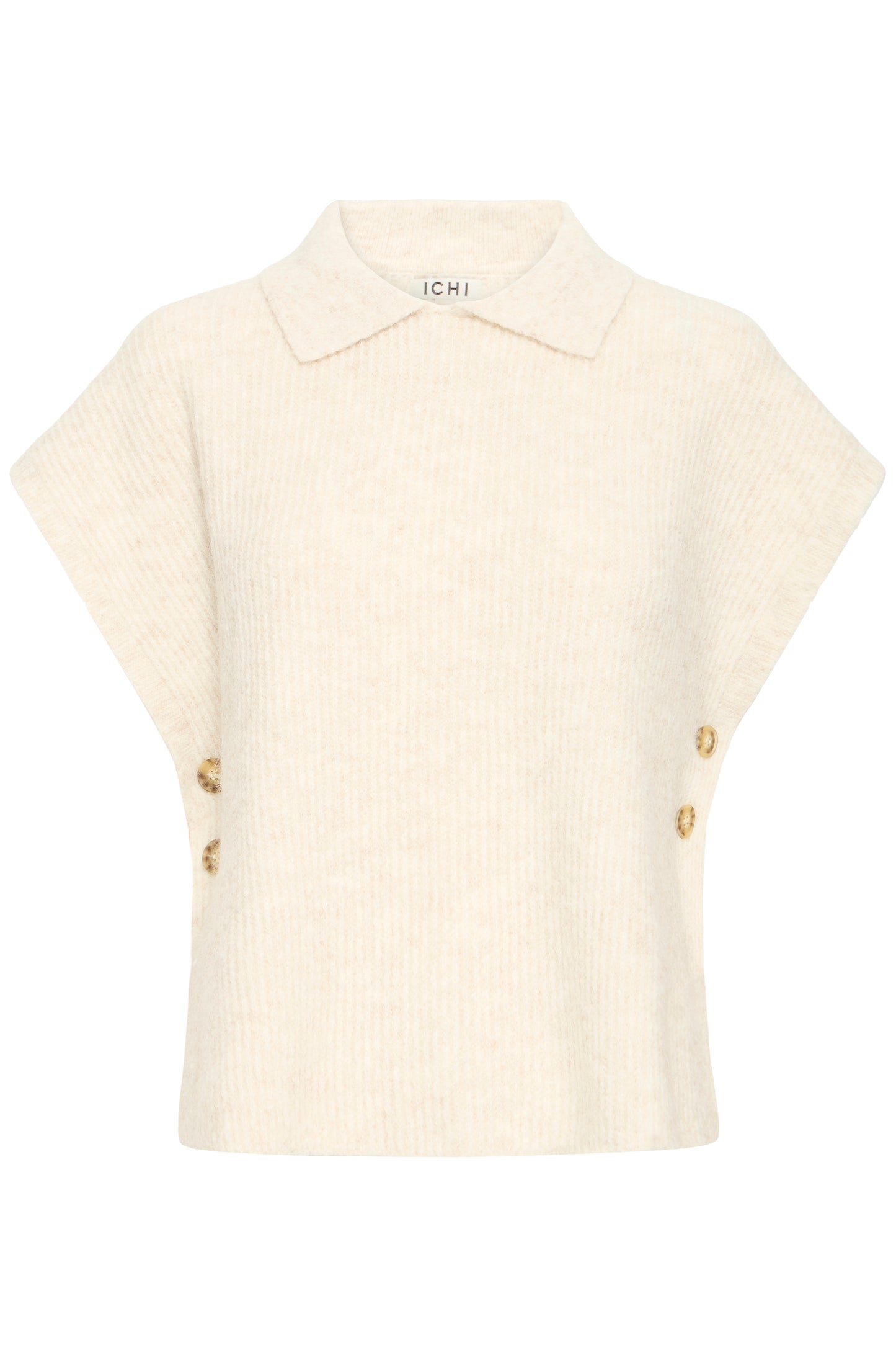 Ichi Ylva Poncho Oatmeal Melange
