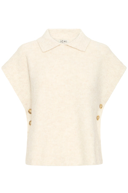 Ichi Ylva Poncho Oatmeal Melange