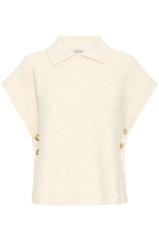 Ichi Ylva Poncho Oatmeal Melange