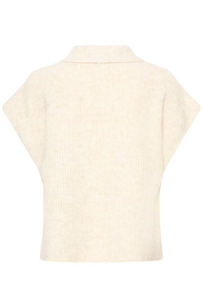 Ichi Ylva Poncho Oatmeal Melange