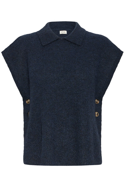 Ichi Ylva Poncho Maritime Blue