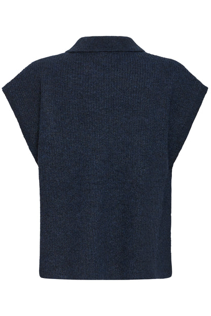 Ichi Ylva Poncho Maritime Blue