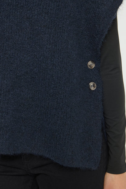 Ichi Ylva Poncho Maritime Blue