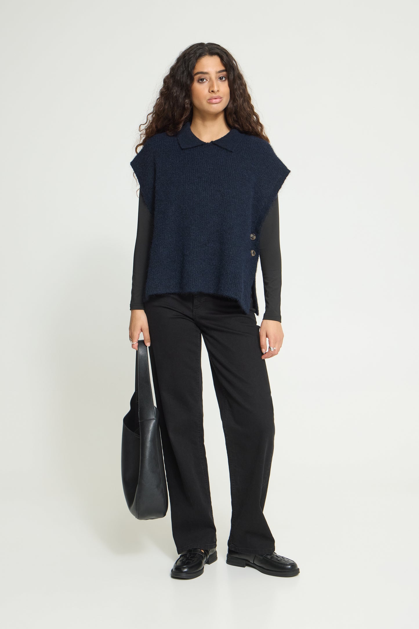 Ichi Ylva Poncho Maritime Blue