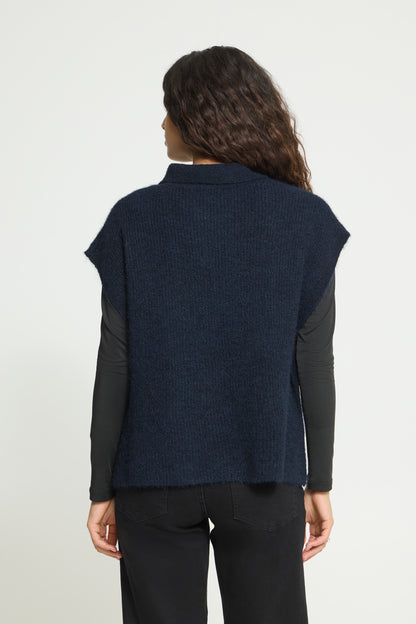 Ichi Ylva Poncho Maritime Blue